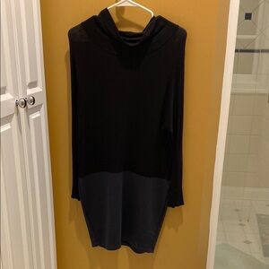 Black and Gray Long Sleeve Dress